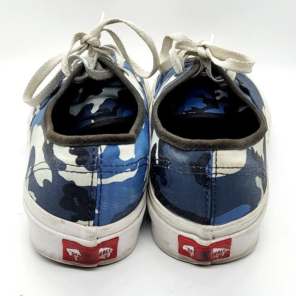 Vans Blue Pop Camo Camouflage Low Top Lace Up Sneakers Women’s Size 6.5 Men’s 5